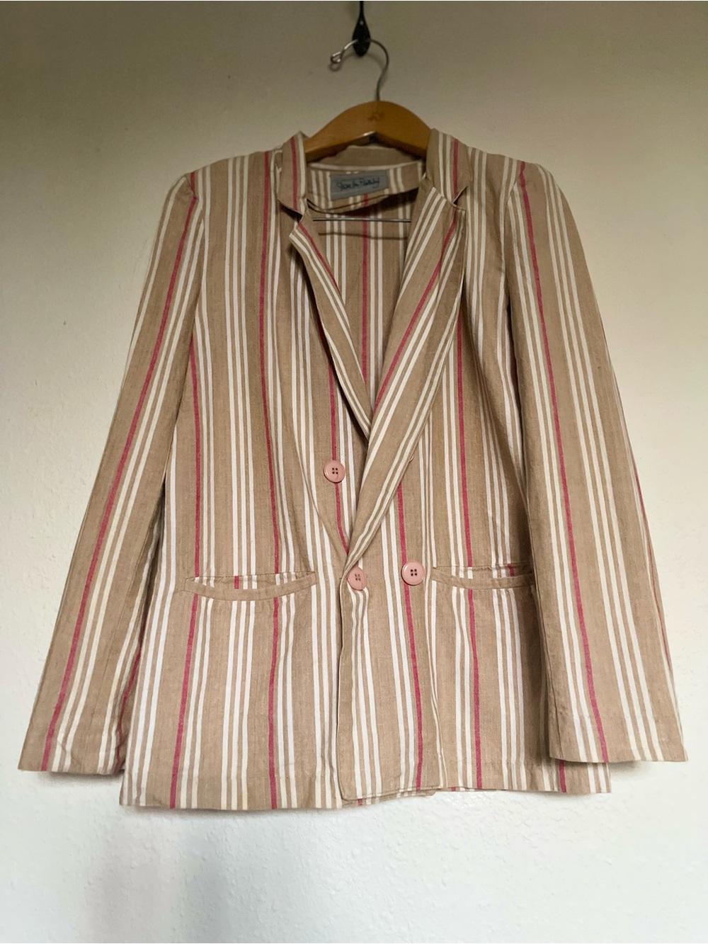 Vintage Diane Von Furstenberg Striped Blazer %100 Cotton‎ Academia Jacket